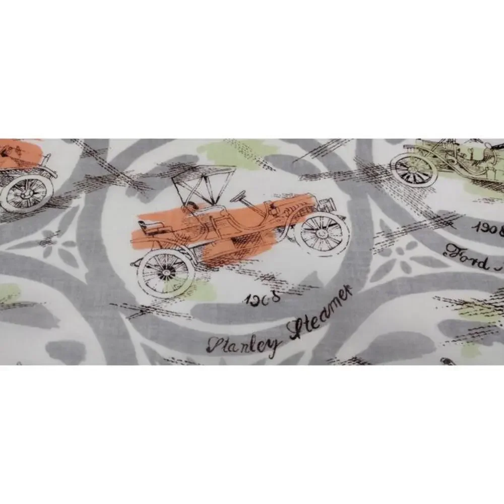 Men's 1940s Buick Handkerchief Scarf Jadeite Antique Automobile Fine Thin Cotton